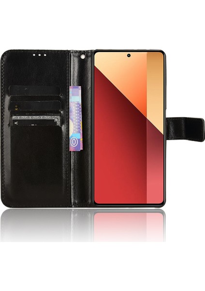 Xiaomi Poco M6 Pro 4g Kılıf Standı Bilek Kayışı Telefon Kapağı Crazy Horse Doku-Siyah (Yurt Dışından) fiyatları