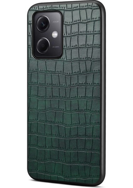 Xiaomi Redmi Note 12 5g (Çin)/(Hindistan)/(Global) Kılıf Timsah Dokulu Deri Hibrit Telefon Kapağı-Yeşil (Yurt Dışından)