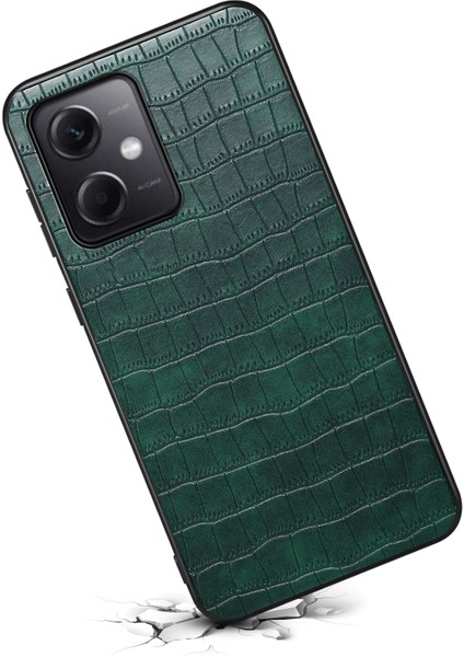 Xiaomi Redmi Note 12 5g (Çin)/(Hindistan)/(Global) Kılıf Timsah Dokulu Deri Hibrit Telefon Kapağı-Yeşil (Yurt Dışından) modelleri
