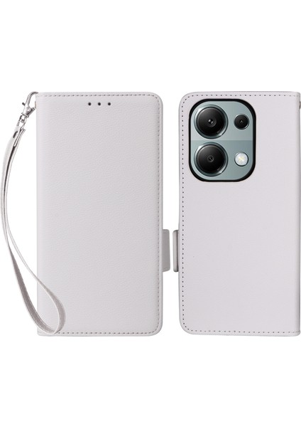 Xiaomi Poco M6 Pro 4g Kılıf Cüzdan Koruyucu Folyo Kapak-Beyaz (Yurt Dışından)