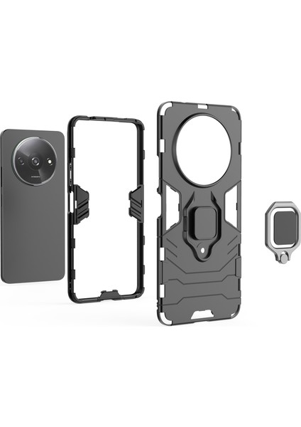 Xiaomi Redmi Için A3 Kılıf Çift Katmanlı Pc + Tpu Zırh Telefon Kapak Halkası Tutucu Kickstand-Mavi (Yurt Dışından) fiyatları