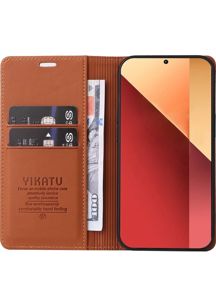 Xiaomi Poco M6 Pro 4g Kılıf Manyetik Emme Pu Deri Kapak-Kahverengi (Yurt Dışından) fiyatları