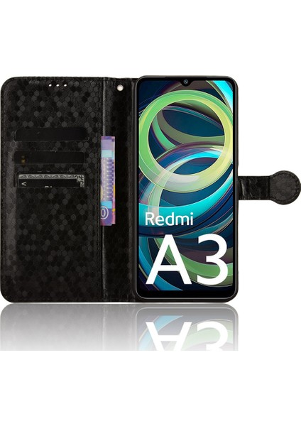Xiaomi Redmi Için A3 Kılıf Nokta Baskılı Pu Deri Görüntüleme Standı Telefon Kapağı-Siyah (Yurt Dışından) fiyatları