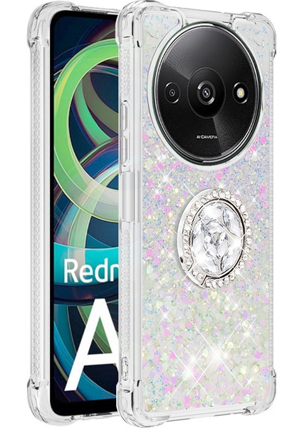 Xiaomi Redmi Için A3 Kılıf Yüzen Payetler Kickstand Tpu Telefon Kapağı-Lazer/kalpler (Yurt Dışından) modelleri