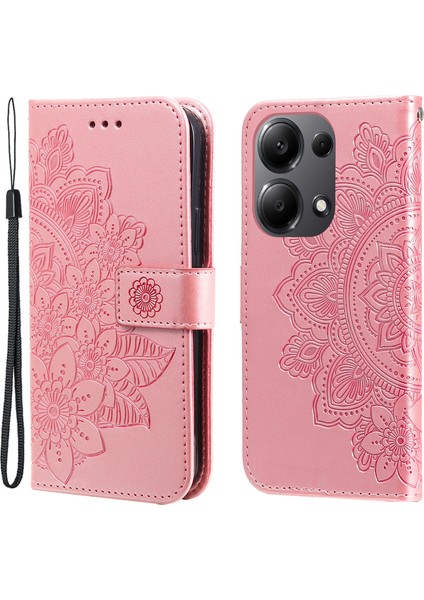 Xiaomi Poco M6 Pro 4g Kapak Pu Deri Flip Standlı Telefon Kılıfı-Pembe (Yurt Dışından)