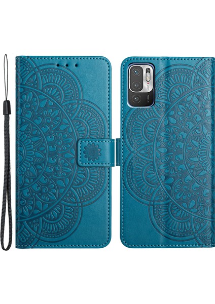 Xiaomi Redmi Note 10 5g Kılıf Pu Deri Telefon Kılıfı Stand-Mavi (Yurt Dışından)