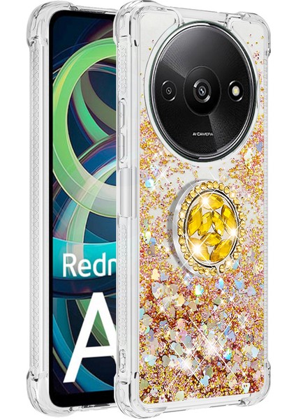 Xiaomi Redmi Için A3 Kılıf Yüzen Payetler Kickstand Tpu Telefon Kapağı-Altın/kalpler (Yurt Dışından) modelleri