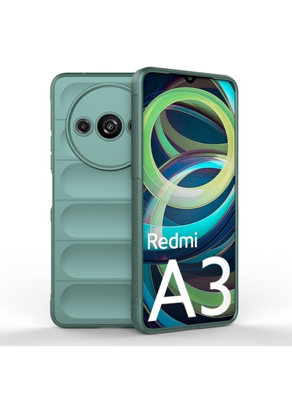 Xiaomi Redmi A3 Telefon Koruyucu Kapak Tpu Kaymaz Sağlam Arka Kılıf-Yeşil (Yurt Dışından)