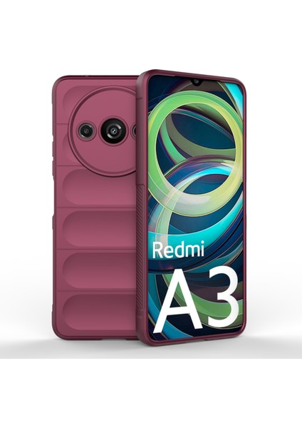 Xiaomi Redmi A3 Telefon Koruyucu Kapak Tpu Kaymaz Sağlam Arka Kılıf-Şarap Kırmızısı Için (Yurt Dışından)