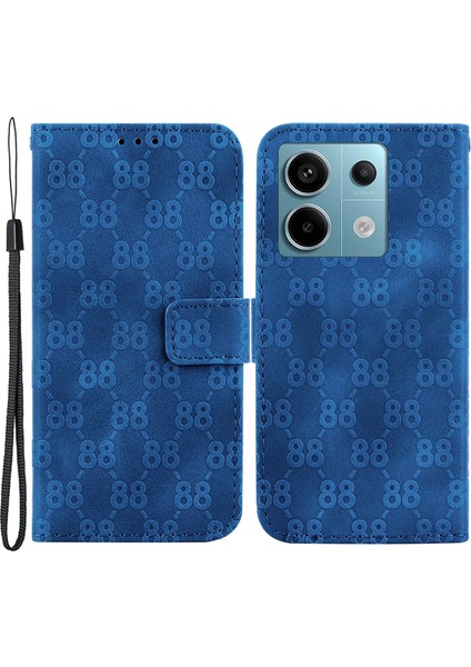 Xiaomi Poco X6 5g Cüzdan Telefon Kılıfı Çift 8 Şekilli Deri Kapak-Koyu Mavi (Yurt Dışından)