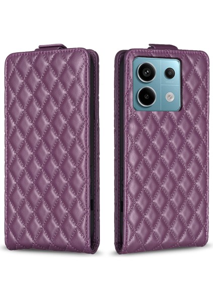 Xiaomi Poco X6 5g Kart Tutucu Telefon Deri Kılıf Dikey Çevirme-Koyu Mor Için (Yurt Dışından)