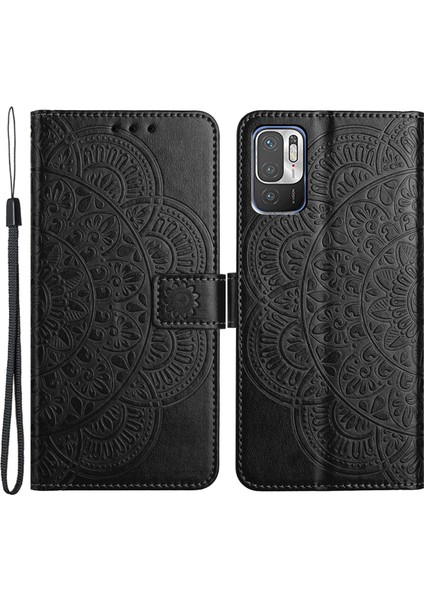 Xiaomi Redmi Note 10 5g Kılıf Pu Deri Telefon Kılıfı Standı-Siyah (Yurt Dışından)