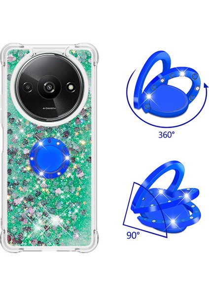 Xiaomi Redmi Için A3 Kılıf Yüzen Payetler Kickstand Tpu Telefon Kapağı-Yeşil/kalpler (Yurt Dışından) fiyatları