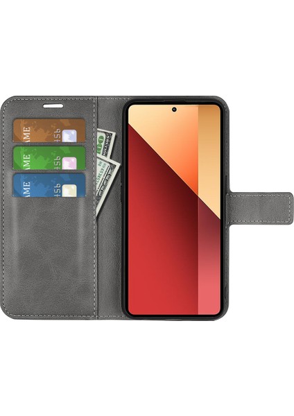 Xiaomi Poco M6 Pro 4g Kapak Manyetik Toka Pu Deri Folio Flip Telefon Cüzdan Kılıfı-Gri (Yurt Dışından) fiyatları