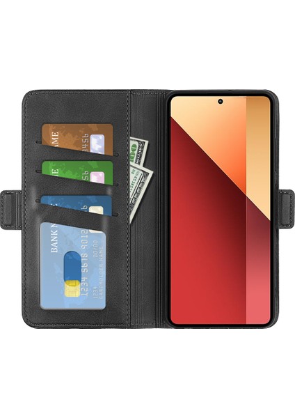 Xiaomi Poco M6 Pro 4g Deri Cüzdan Telefon Kılıfı Çift Manyetik Toka-Siyah (Yurt Dışından) fiyatları
