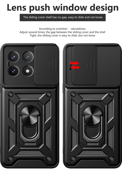 Xiaomi Poco X6 Pro 5g Kılıf Pc + Tpu Anti-Damla Telefon Kapağı, Slayt Lensli Pencere-Altın (Yurt Dışından) modelleri