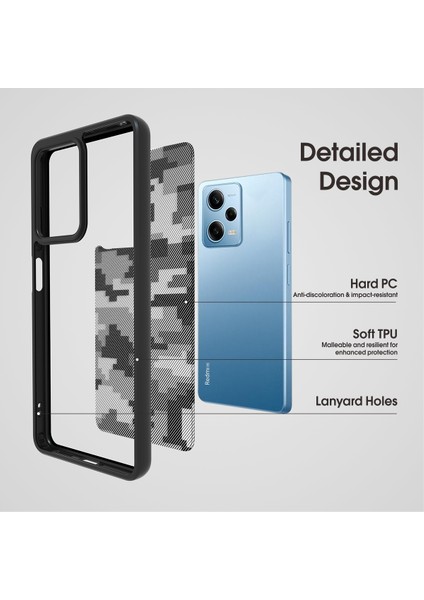 Xiaomi Redmi Note 12 Pro 5g/note 12 Pro Speed ​​5g Tpu+Pc Cep Telefonu Kılıfı-Izgara Kamuflaj Için (Yurt Dışından) fiyatları