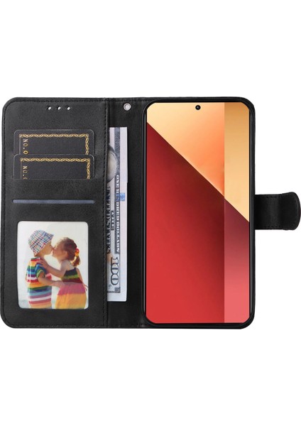 Xiaomi Poco M6 Pro 4g Kılıf Buzağı Doku Fotoğraf Yuvası Telefon Kapağı-Siyah (Yurt Dışından) fiyatları