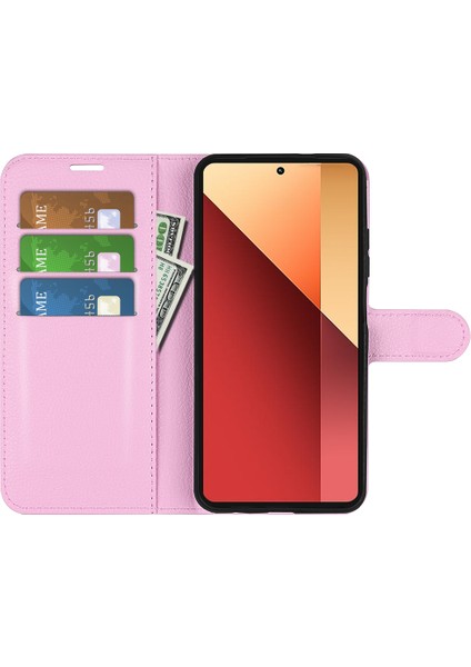 Xiaomi Poco M6 Pro 4g Kılıf Litchi Dokulu Deri Telefon Kılıfı - Cüzdan-Pembe (Yurt Dışından) fiyatları