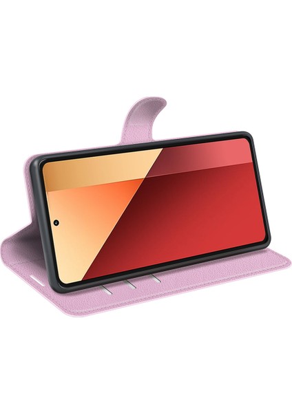 Xiaomi Poco M6 Pro 4g Kılıf Litchi Dokulu Deri Telefon Kılıfı - Cüzdan-Pembe (Yurt Dışından) modelleri