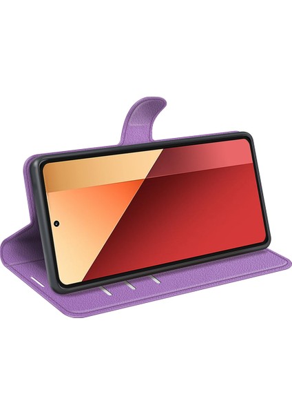 Xiaomi Poco M6 Pro 4g Kılıf Litchi Dokulu Deri Telefon Kılıfı - Cüzdan-Mor (Yurt Dışından) modelleri