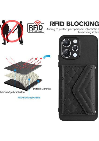 Xiaomi Redmi 12 4g Telefon Kılıfı Için Rfıd Engelleme Kart Yuvaları-Siyah (Yurt Dışından) modelleri