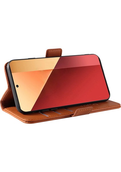 Xiaomi Poco M6 Pro 4g Telefon Kılıfı Standı Manyetik Koruma Kapağı-Kahverengi (Yurt Dışından) modelleri