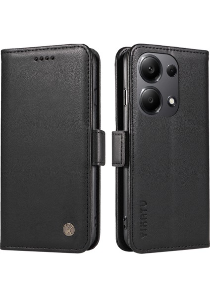 Xiaomi Poco M6 Pro 4g Telefon Kılıfı Standı Manyetik Koruma Kapağı-Siyah (Yurt Dışından)