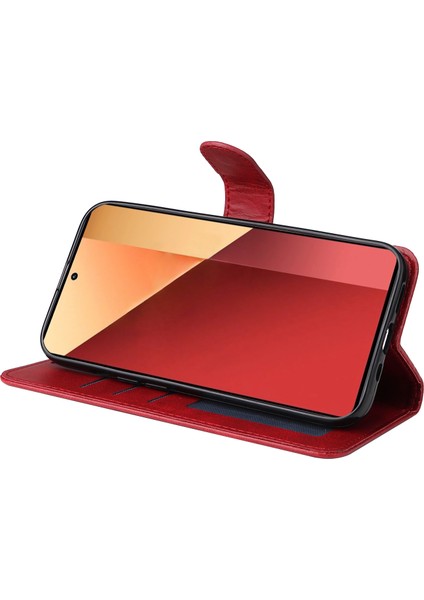 Xiaomi Poco M6 Pro 4g Kılıf Buzağı Doku Fotoğraf Yuvası Telefon Kapağı-Kırmızı (Yurt Dışından) modelleri