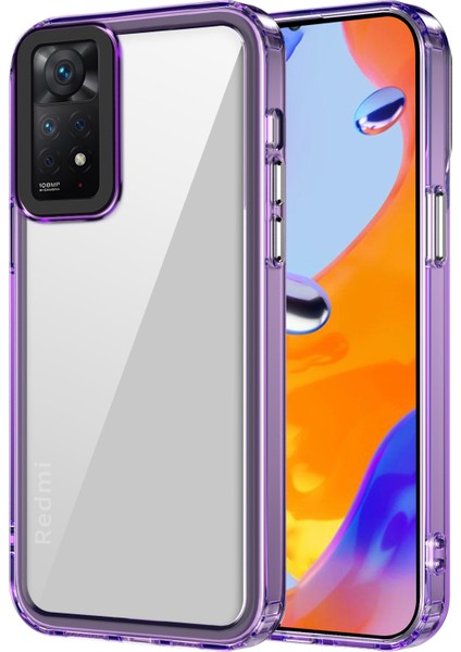Xiaomi Redmi Note 11 Pro 5g (Qualcomm)/11 Pro 4g (Mediatek) Pc+Tpu Şeffaf Kılıf-Şeffaf Mor Için (Yurt Dışından)
