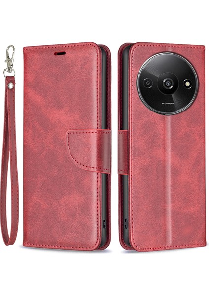 Xiaomi Redmi Için A3 Kılıf Deri Kapak Ayarlanabilir Stand Görünümü Folio Flip Telefon Kapağı-Kırmızı (Yurt Dışından)