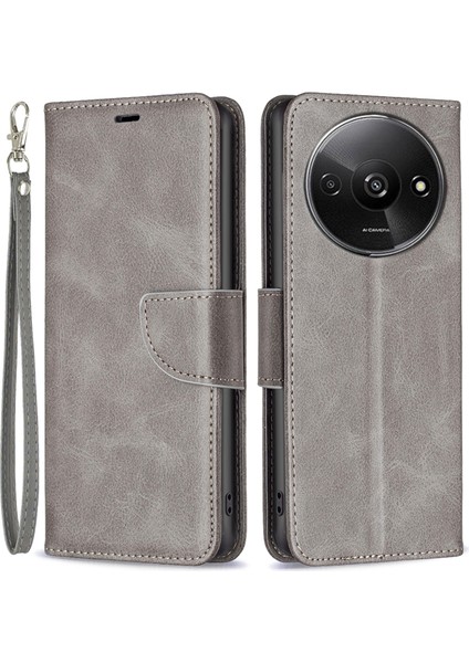 Xiaomi Redmi Için A3 Kılıf Deri Kapak Ayarlanabilir Stand Görünümü Folio Flip Telefon Kapağı-Gri (Yurt Dışından)
