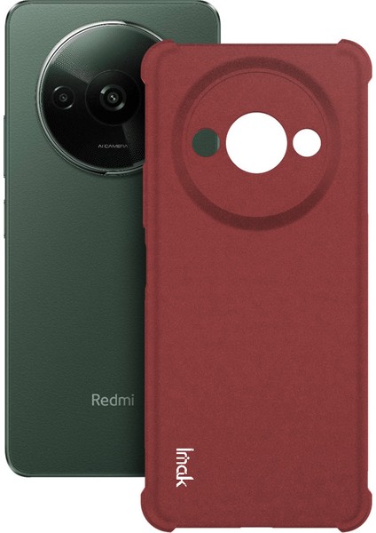 Xiaomi Redmi A3 Tpu Kılıf Mat Telefon Kapağı Hava Yastığı Köşe Koruma-Kırmızı (Yurt Dışından) fiyatları