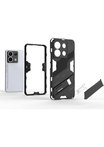 4U Sky Xiaomi Poco X6 5g Kickstand Kılıf Tpu + Pc Telefon Arka Kapak-Beyaz (Yurt Dışından)