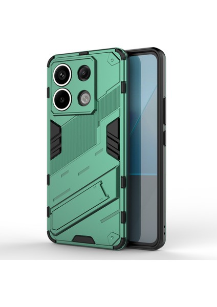Xiaomi Poco X6 5g Kickstand Kılıf Tpu + Pc Telefon Arka Kapak-Yeşil (Yurt Dışından)