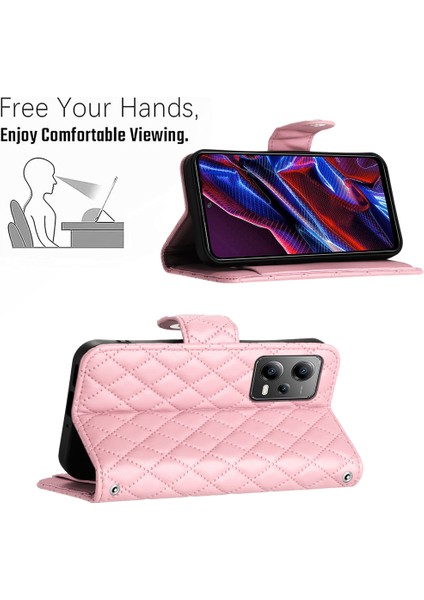Xiaomi Redmi Note 12 5g (Global) Cüzdan Kılıf Deri Anti-Damla Telefon Kapağı-Pembe (Yurt Dışından) modelleri