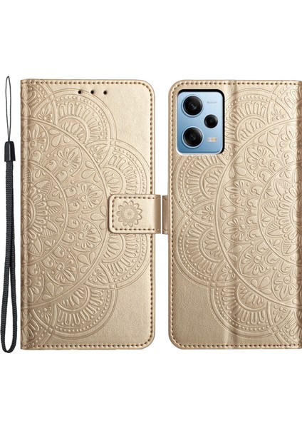 Xiaomi Redmi Note 12 Pro 5g/note 12 Pro Speed ​​5g Kılıf Çiçek Standlı Telefon Kapağı-Altın (Yurt Dışından)
