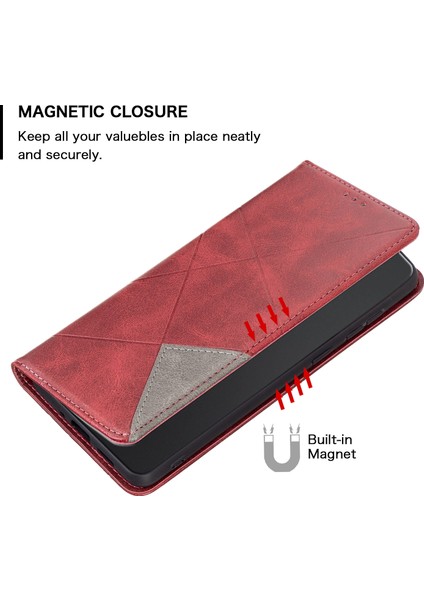 Xiaomi Poco X6 5g Pu Deri Kılıf Standı Manyetik Kapatma Flip Telefon Kapağı-Kırmızı (Yurt Dışından) fiyatları