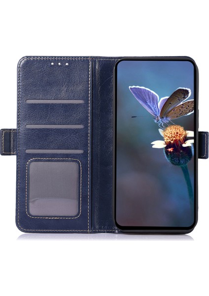 4U Sky Xiaomi Poco M6 Pro 4g Kılıf Kart Yuvaları Folio Halkalı Telefon Kılıfı Kapağı-Mavi (Yurt Dışından)