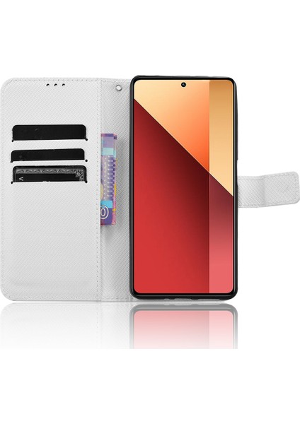 Xiaomi Poco M6 Pro 4g Deri Kılıf Elmas Doku Çevirme Koruyucu Telefon Kapağı-Beyaz (Yurt Dışından) fiyatları