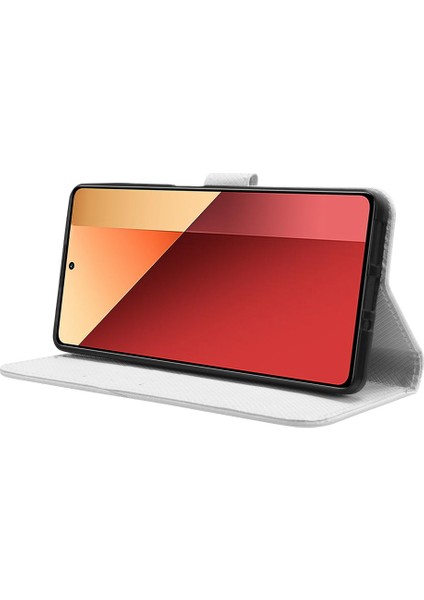 Xiaomi Poco M6 Pro 4g Deri Kılıf Elmas Doku Çevirme Koruyucu Telefon Kapağı-Beyaz (Yurt Dışından) modelleri