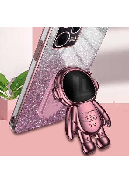 Xiaomi Redmi Note 12 Pro 5g Cep Telefonu Kılıfı Için Kickstand-Pembe ile Şık Parıltılı Toz Pc+Tpu Kapak (Yurt Dışından) modelleri