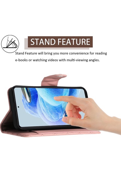 Xiaomi Redmi Note 12 Pro+ 5g Manyetik Kılıf 7 Kart Yuvalı Deri Telefon Kapağı-Mercan (Yurt Dışından)