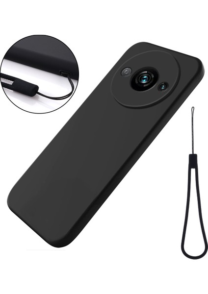 Xiaomi Redmi A3 Sıvı Silikon Yumuşak Astar Darbeye Dayanıklı Kapak-Siyah Cep Telefonu Kılıfı (Yurt Dışından)