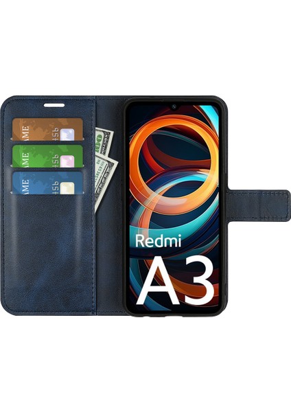 Xiaomi Redmi Için A3 Pu Deri Kılıf Manyetik Kapatma Cüzdan Telefon Kapağı-Mavi (Yurt Dışından) fiyatları