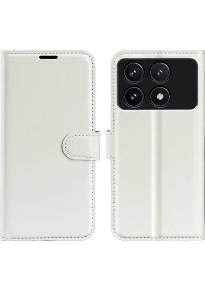 Xiaomi Redmi K70 5g Kılıf Pu Deri Kart Yuvaları Cep Standı Telefon Kapak-Beyaz (Yurt Dışından)