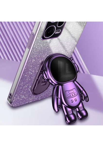 Xiaomi Redmi Note 12 Pro 5g Cep Telefonu Kılıfı Için Kickstand-Mor ile Şık Parıltılı Toz Pc + Tpu Kapak (Yurt Dışından) modelleri