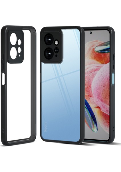 Xiaomi Redmi Note 12 4g Kılıfları Için Tpu+Pc Kabuk Çizilmez Cep Telefonu Kapağı-Şeffaf Siyah (Yurt Dışından)