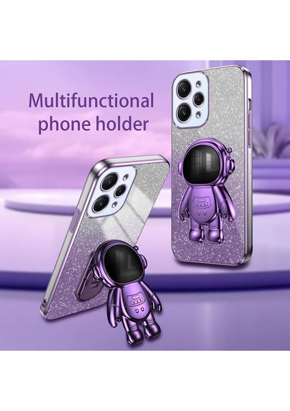 Xiaomi Redmi 12 4g Darbeye Dayanıklı Pc+Tpu Telefon Kılıfı Astronot Kickstand-Mor (Yurt Dışından) fiyatları