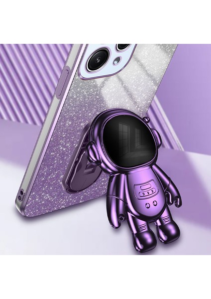 Xiaomi Redmi 12 4g Darbeye Dayanıklı Pc+Tpu Telefon Kılıfı Astronot Kickstand-Mor (Yurt Dışından) modelleri